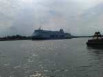 "Polonia" ferry boat leasing the harbour - Swinoujscie pictures